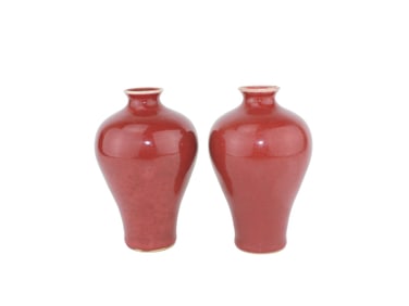 PAIR OF OX BLOOD VASES