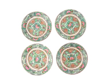 FOUR EXPORT MADELLION ROSE SAUSERS