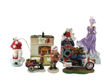 SEVEN VARIOUS COCA-COLA FIGURINES