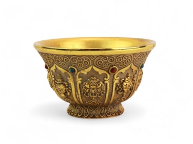 Tibetan Metal Buddhist Water Offering Cup