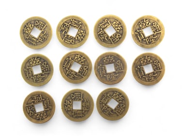 Eleven China Bronze Coins