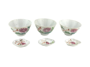 SIX REPUBLIC PERIOD FAMILLE ROSE PORCELAIN ITEMS