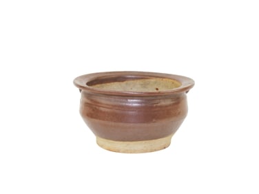 CHINESE BROWN GLAZE BOWL WITH FLAT BASE