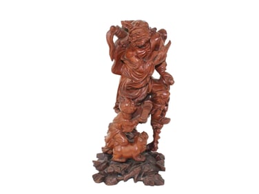 CHINESE CARVED WOOD IMMORTAL FIGURE