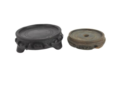 TWO CHINESE CARVED WOOD STANDS