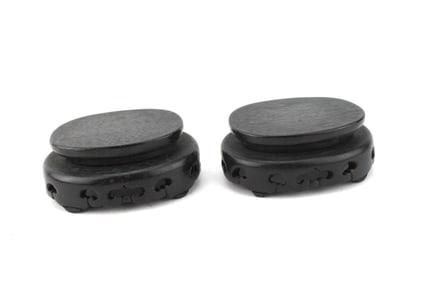 PAIR OF CHINESE CARVED WOOD STANDS