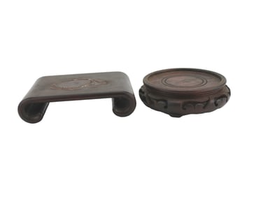 TWO CHIENSE WOOD STANDS