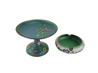 TWO CHINESE CLOISONNE ITEMS
