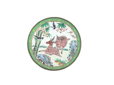 A CHINESE ENAMEL PLATE