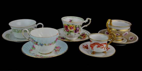 Five Sets of  Assorted Teacup and Saucer