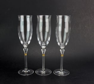 Set of 3 Christian Dior Bijoux Fluted Champagnes