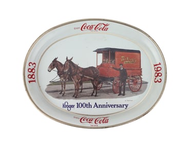 1983 COCA COLA KROGER 100TH ANNIVERSARY TRAY
