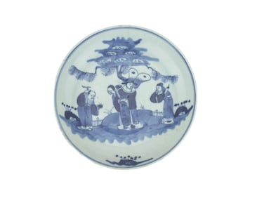 CHINESE BLUE & WHITE PLATE