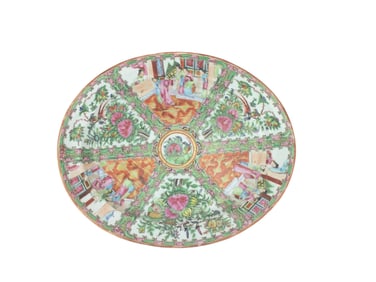 CHINESE EXPORT ROSE MEDALLION OVAL PLATTER