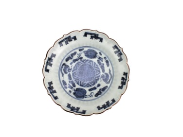 CHINESE BLUE & WHITE PORCELAIN LOW BOWL