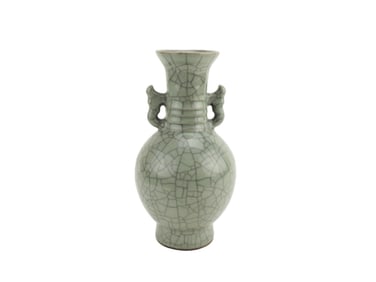 CHINESE GUAN STYE GLAZE DOUBLE EAR VASE