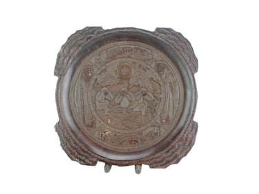 CHINESE CARVED WOOD DISPLAY PLAQUE