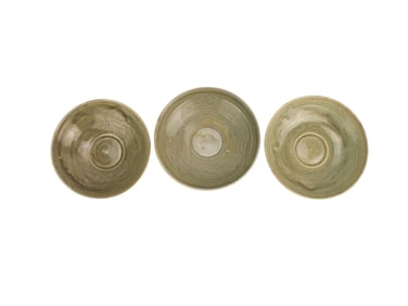 THREE CELADON BOWLS