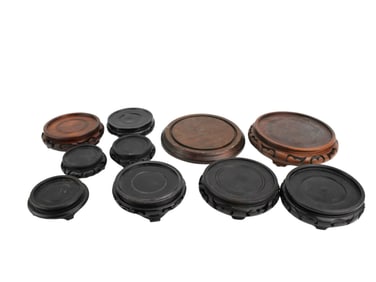 TEN CHINESE WOOD STANDS