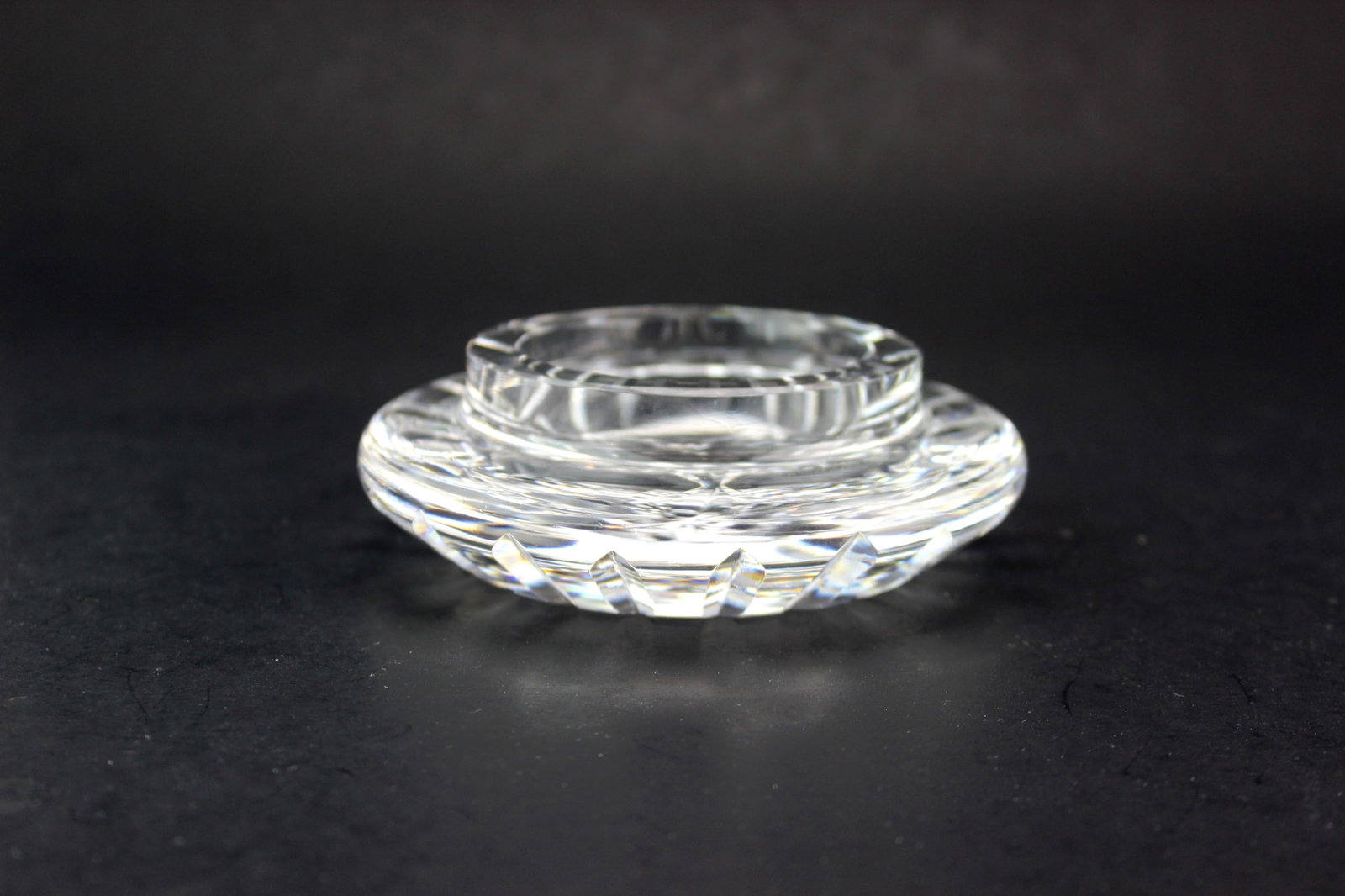 Waterford Lead Crystal Round Trinket Dish: Dimensions: 4 1/2 in. (D) X 1 1/2 in. (H)