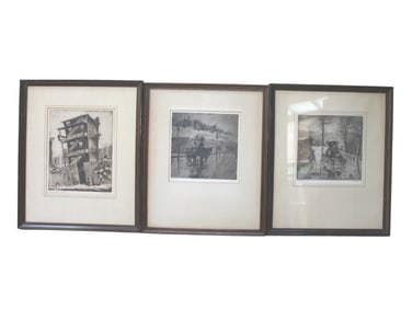 THREE FRAMED ETCHINGS FROM JOSEF WARKANY