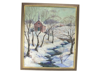 FLORENCE PRINCE EWING, WINTER SCENE, O/C