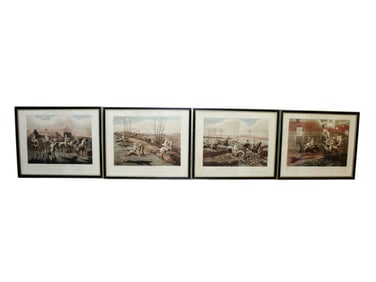 SET OF 4 FIRST STEEPLE-CHASE ON RECORD ENGRAVINGS