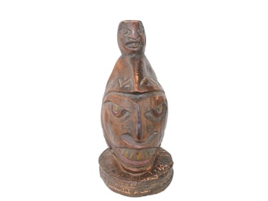CLAY MULTIFACETED HEAD STATUE