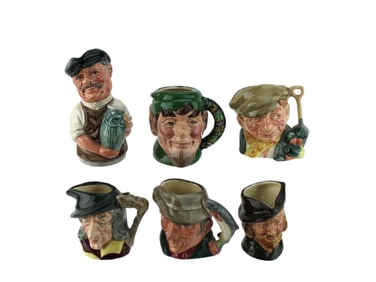SIX ROYAL DOULTON TOBY JUGS