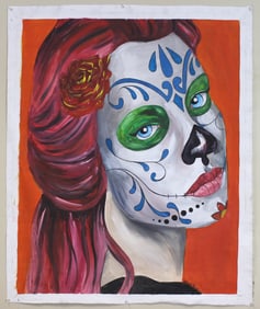 Day of the Dead Woman with Rose, O/C