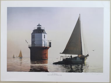 Signed Lithograph-Sunrise at Baltimore Lighthouse
