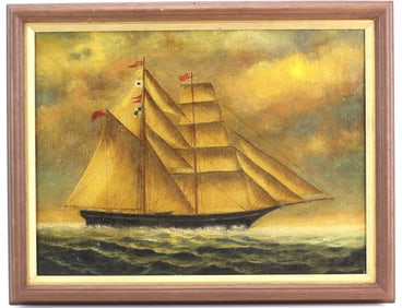 Sailing Ship at Sunset Oil Painting by Taylor