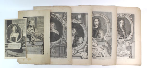 Six 18th Century Portrait Etchings