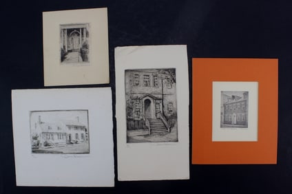 Three Don Swann Historic Architecture Etchings