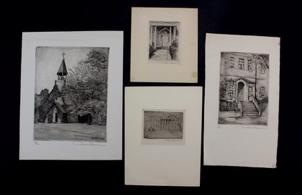 Don Swann Architectural Etchings, Group of Four