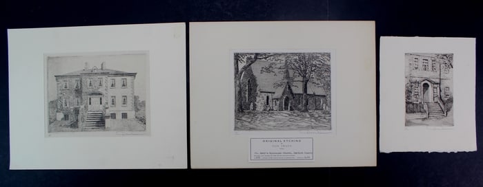 Three Don Swann Etchings–Harford & Annapolis Views