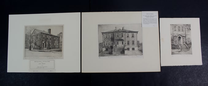 Three Historic Building Etchings by Don Swann