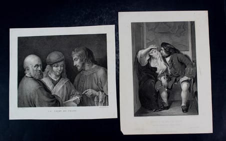 Two 19th Century Genre and Narrative Etchings