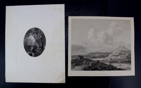 Two 19th Century Original Landscape Etchings