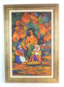 Women with Fruit and Donkey, Acrylic, 2001