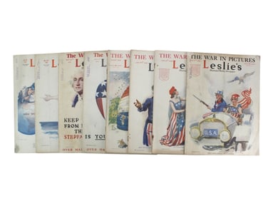 Eight Volumes of 1910S Leslie's Magazines