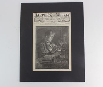 A 1879 Engraving "Edison In His Workshop"