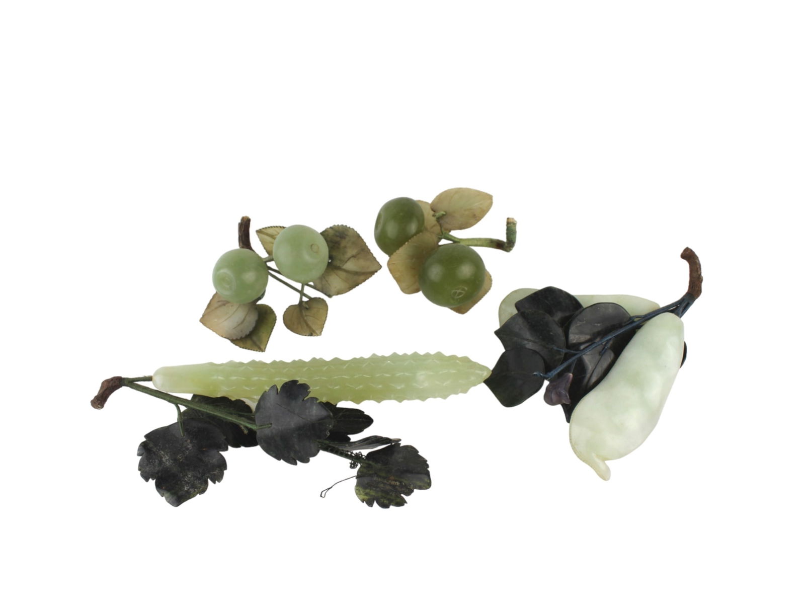 Three Chinese Jade Fruit and Vegetable Carvings (1 of 9)