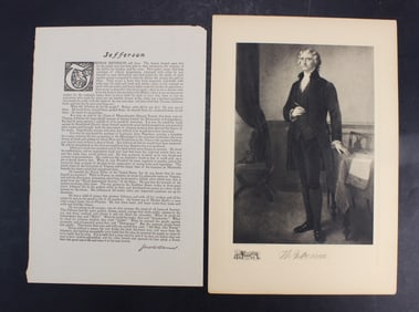 1907 Thomas Jefferson Portrait Engraving