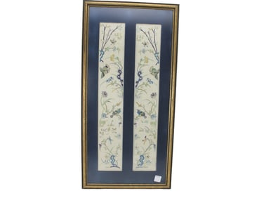 Framed Chinese Embroidered Silk Panels