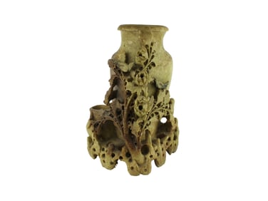 A Hand-Carved Chinese Soapstone Vase