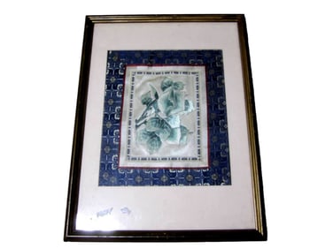 Framed Chinese Embroidered Silk Tapestry of Peony