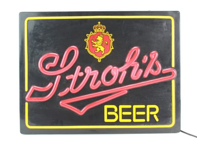 Stroh's Beer Light Up Bar Sign