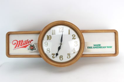 1985 Miller Beer Advertising Wall Clock