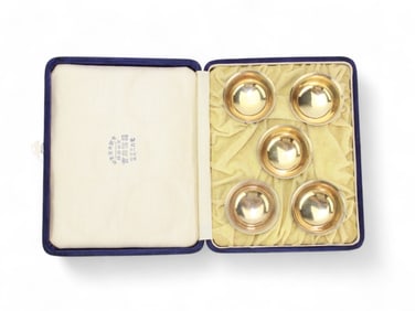 A Set of Five Asian Silver Small Tea Cups
